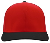Zapped Bomber 6-Panel Medium-Profile Snapback Hat RED-BLACK Front