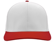 Zapped Bomber 6-Panel Medium-Profile Snapback Hat WHITE-RED Front