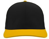 Zapped Bomber 6-Panel Medium-Profile Snapback Hat BLACK-YELLOW Front