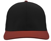 Zapped Bomber 6-Panel Medium-Profile Snapback Hat BLACK-MAROON BILL Front