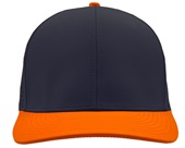 Zapped Bomber 6-Panel Medium-Profile Snapback Hat NAVY-ORANGE Front