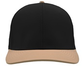 Zapped Bomber 6-Panel Medium-Profile Snapback Hat BLACK-KHAKI Front