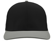 Zapped Bomber 6-Panel Medium-Profile Snapback Hat BLACK-GREY Front