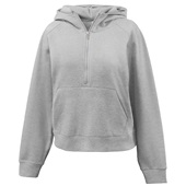 Womens Half-Zip Hoodie GREY Pocket