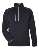 Zero Restriction Men's Quarter-Zip Pullover L330 BLACK/ METALLIC SILVER Pocket