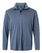 Allpro Men's Pro-Lock Performance Quarter-Zip Pullover 41870 HEATHER NAVY Pocket