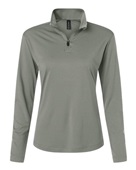 Allpro Women's Pro-Lock Performance Quarter-Zip Pullover 41870L GREYSTONE Pocket