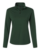 Allpro Women's Pro-Lock Performance Quarter-Zip Pullover 41870L Forest Green Pocket