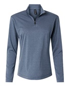 Allpro Women's Pro-Lock Performance Quarter-Zip Pullover 41870L HEATHER NAVY Pocket