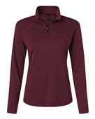 Allpro Women's Pro-Lock Performance Quarter-Zip Pullover 41870L MAROON Pocket