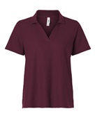 Core365 Women's Resolve CVC Performance Pique Polo CE106W BURGUNDY Pocket