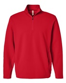 Team 365 Unisex Squad Cadet Quarter-Zip Tech Fleece Pullover TT401 SPORT RED Pocket