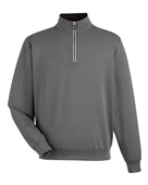 Fairway & Greene Men's Caves Tech Quarter-Zip Pullover C11512 DARK SHADOW GREY HEATHER Pocket