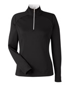 Fairway & Greene Women's Wells Tech Quarter-Zip Pullover F12250 BLACK/ WHITE Pocket