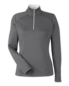 Fairway & Greene Women's Wells Tech Quarter-Zip Pullover F12250 DARK SHADOW GREY HEATHER Pocket