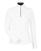 Fairway & Greene Women's Wells Tech Quarter-Zip Pullover F12250 WHITE/ ECLIPSE Pocket