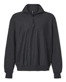 Hanes Men's Beefy Sweats Premium Heavyweight Quarter-Zip Sweatshirt OG900 CHARCOAL HEATHER Pocket