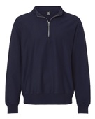 Hanes Men's Beefy Sweats Premium Heavyweight Quarter-Zip Sweatshirt OG900 ATHLETIC NAVY Pocket