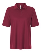 Harriton Women's Maverick CVC Pique Polo M105W WINE Pocket