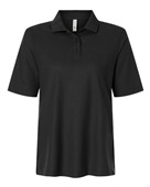 Harriton Women's Maverick CVC Pique Polo M105W BLACK Pocket