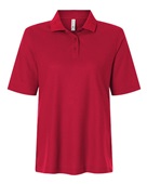Harriton Women's Maverick CVC Pique Polo M105W RED Pocket