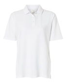 Harriton Women's Maverick CVC Pique Polo M105W WHITE Pocket