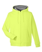 Harriton Unisex Climabloc Lined Heavyweight Hooded Sweatshirt M711 SAFETY YELLOW Pocket