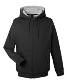 Harriton Unisex Climabloc Lined Heavyweight Hooded Sweatshirt M711 BLACK Pocket