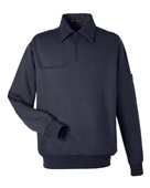 Harriton Unisex Climabloc Heavyweight Tactical Quarter-Zip Pullover M712 DARK NAVY Pocket