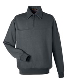 Harriton Unisex Climabloc Heavyweight Tactical Quarter-Zip Pullover M712 DARK CHARCOAL Pocket