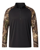 Unisex Realtree Performance Colorblocked Quarter-Zip Pullover RT5703 CAMO/ BLACK Pocket
