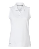 Adidas Women's Ottoman Sleeveless Polo A1005 WHITE Pocket