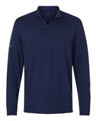 Adidas Men's Textured Stripe Quarter-Zip Pullover A708 DARK BLUE Pocket