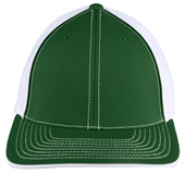 Pacific Headwear 404M Trucker PacFlex Mesh Baseball Caps DARK GREEN/WHITE Front