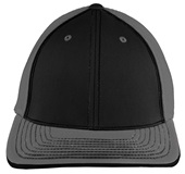 Pacific Headwear 404M Trucker PacFlex Mesh Baseball Caps BLACK/GRAPHITE/GRAPHITE Front