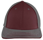 Pacific Headwear 404M Trucker PacFlex Mesh Baseball Caps MAROON/GRAPHITE/GRAPHITE Front