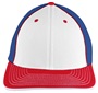 Pacific Headwear 404M Trucker PacFlex Mesh Baseball Caps WHITE/ROYAL/RED Front