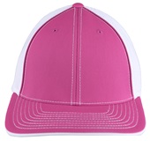 Pacific Headwear 404M Trucker PacFlex Mesh Baseball Caps PINK/WHITE/PINK Front