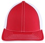 Pacific Headwear 404M Trucker PacFlex Mesh Baseball Caps RED/WHITE Front