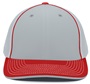 Pacific Headwear 404M Trucker PacFlex Mesh Baseball Caps SILVER/RED Front