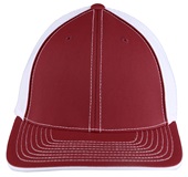 Pacific Headwear 404M Trucker PacFlex Mesh Baseball Caps CARDINAL/WHITE Front