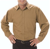 Blue Generation LS Fine Line Peached Twill Shirts TAN Pocket