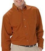 Blue Generation Men's LS Cotton Twill Shirts BURNT ORANGE Pocket