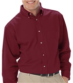 Blue Generation Men's LS Cotton Twill Shirts BURGUNDY Pocket
