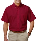 Blue Generation Men's SS Cotton Twill Shirts BURGUNDY Pocket