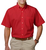 Blue Generation Men's SS Cotton Twill Shirts RED Pocket