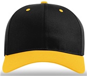 Richardson 212 Pro Twill Snapback Baseball Caps BLACK CROWN / GOLD VISOR Front