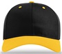 Richardson 212 Pro Twill Snapback Baseball Caps BLACK CROWN / GOLD VISOR Front