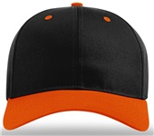 Richardson 212 Pro Twill Snapback Baseball Caps BLACK CROWN / ORANGE VISOR Front