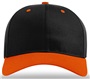 Richardson 212 Pro Twill Snapback Baseball Caps BLACK CROWN / ORANGE VISOR Front